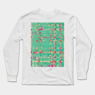 Hot Pink & Mint Green Spring Abstraction Long Sleeve T-Shirt